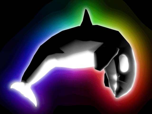 Orca with rainbow aura
