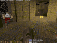 Razorback's QuakeWorld server in action, playing E1M3